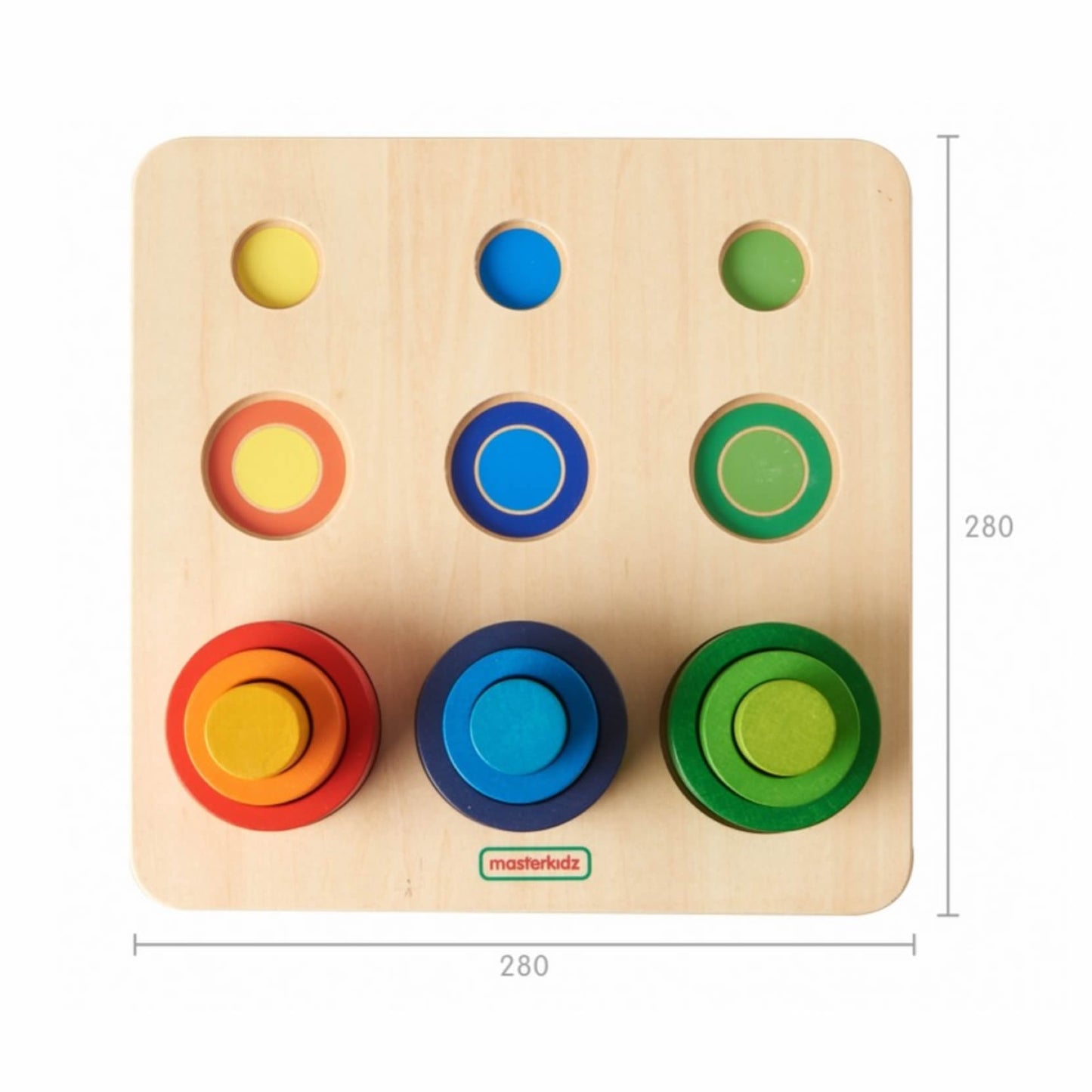 Masterkidz Nesting Wooden Tubes Handy Learning Board 大小及長短小型學習板