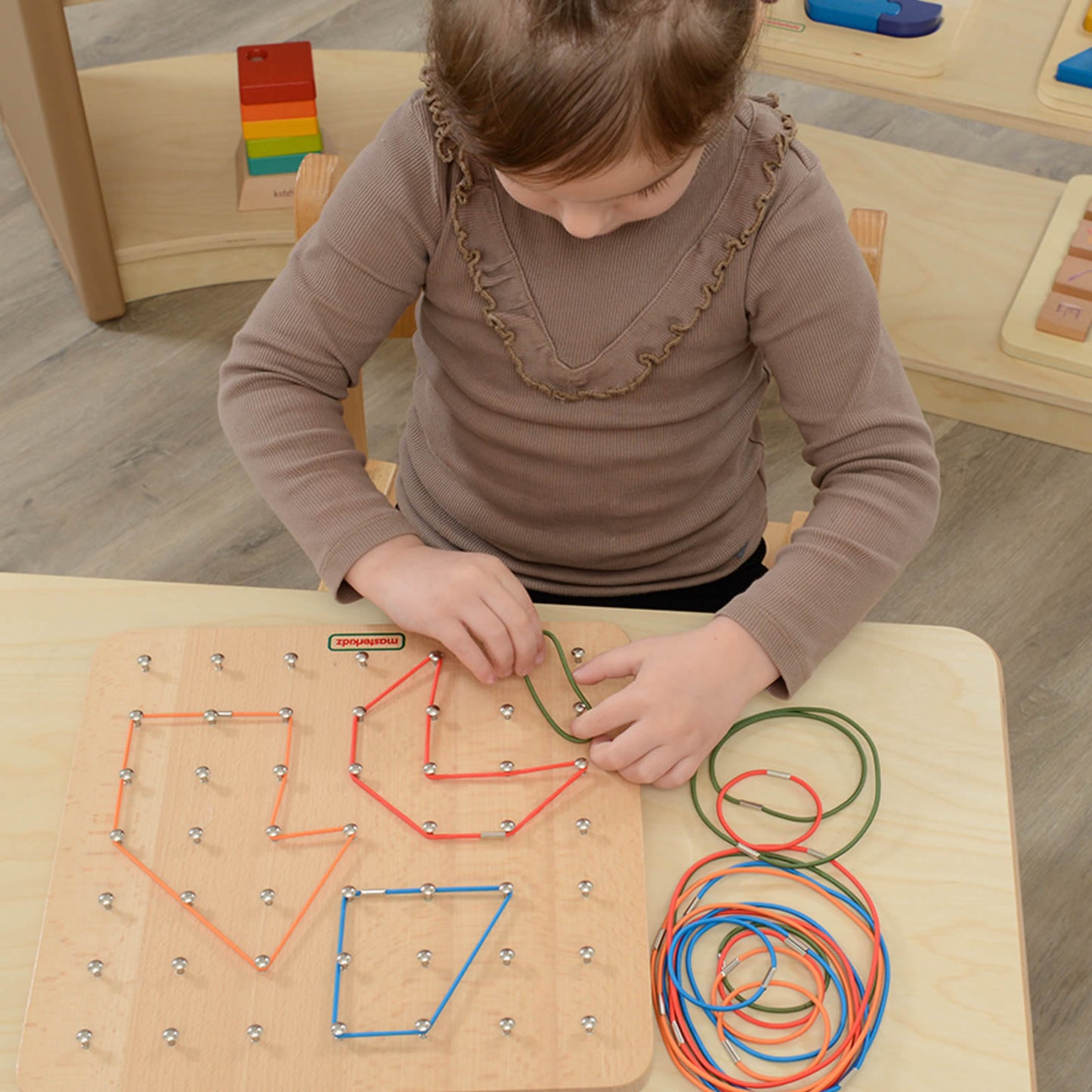 Masterkidz Wooden Geoboard Handy Learning Board 幾何形狀學習釘 小型學習板