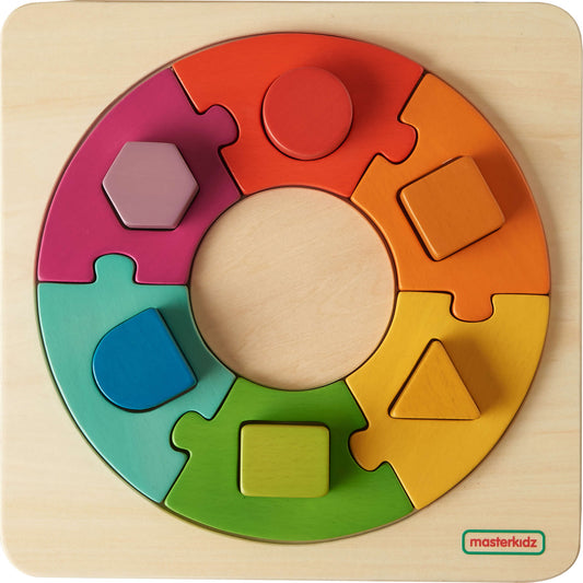 Masterkidz Shape-Matching Jigsaw Donut Blocks Handy Learning Board 形狀學習甜圈拼接積木 小型學習板