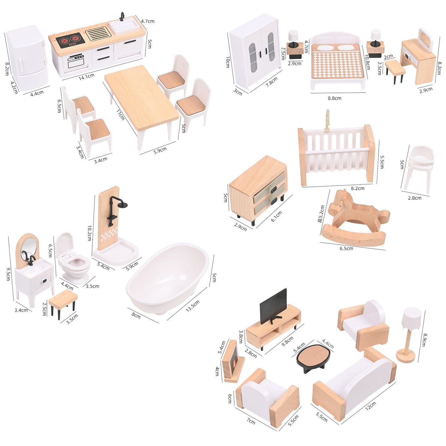 Dollhouse Furniture Set - Nordic Style 娃娃屋北歐風迷你家具套裝