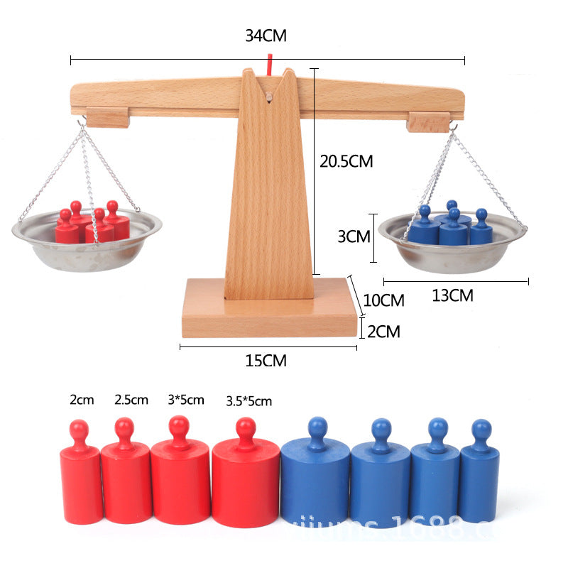 Wooden Scales with Weights 木製秤盤組含砝碼