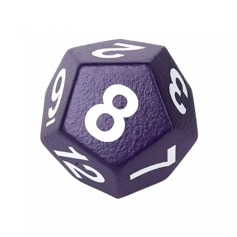 Jumbo Polyhedral Dice 12 Sided 巨型 12面 數字骰 紫色