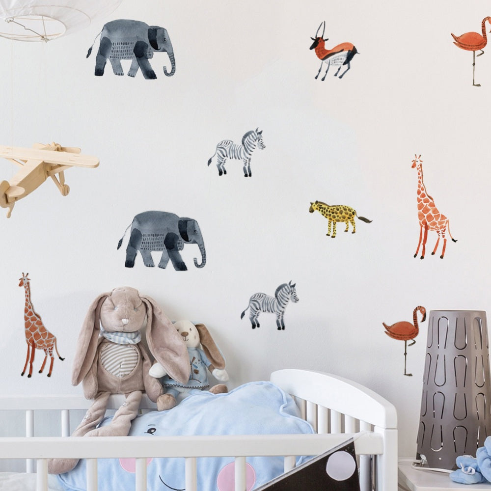 Wild Animals Wall Decal 36pcs 野生動物牆面貼紙 36個