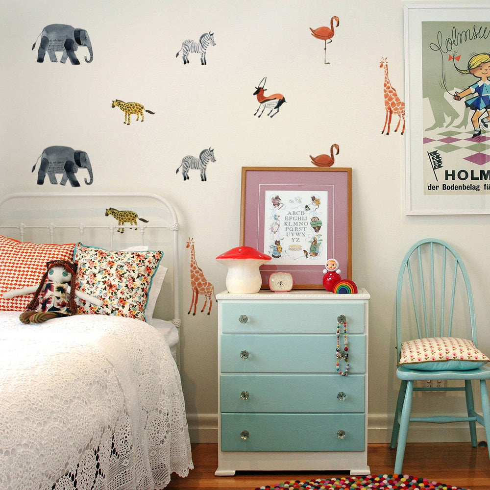 Wild Animals Wall Decal 36pcs 野生動物牆面貼紙 36個