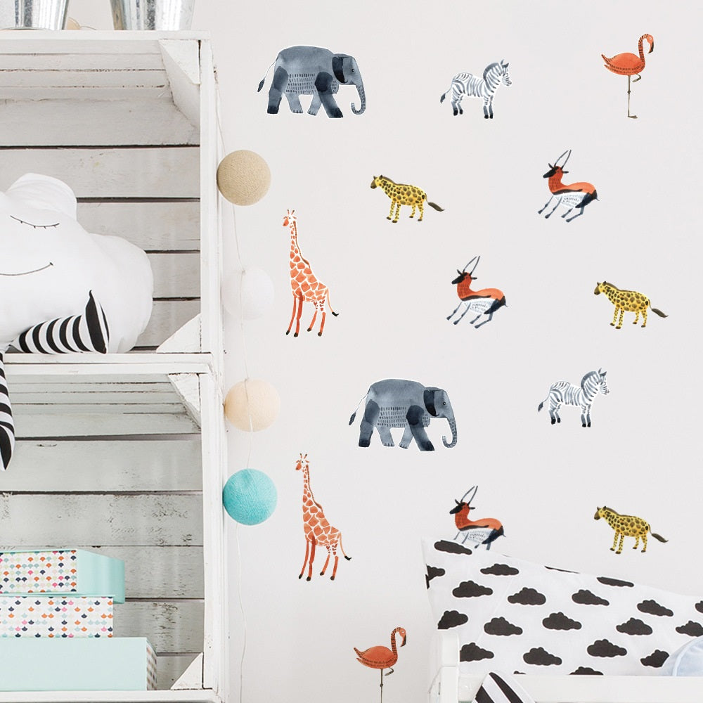 Wild Animals Wall Decal 36pcs 野生動物牆面貼紙 36個