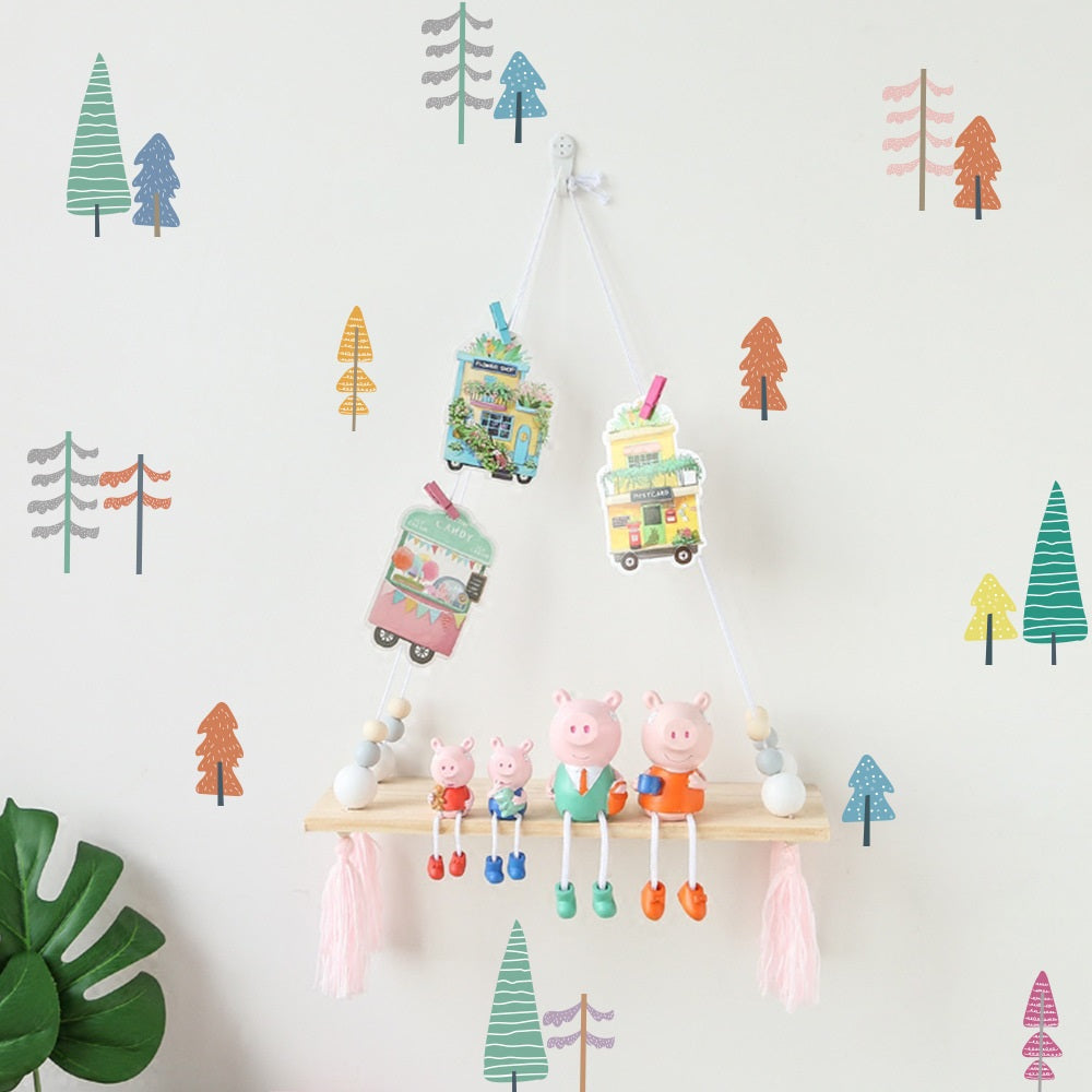 Colourful Forest Tree Wall Decal 18pcs 彩色森林樹木牆面貼紙 18個