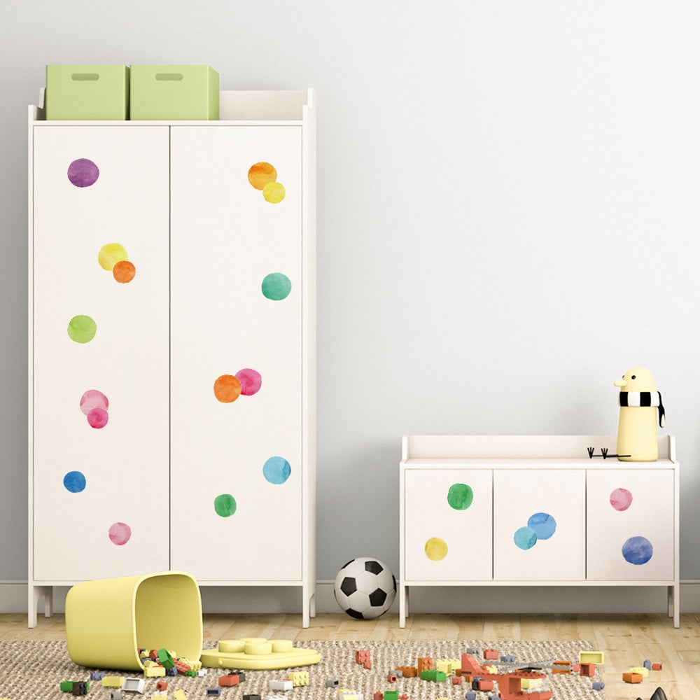 Colourful Polka Dot Wall Decal 彩色波爾卡圓點牆面貼紙