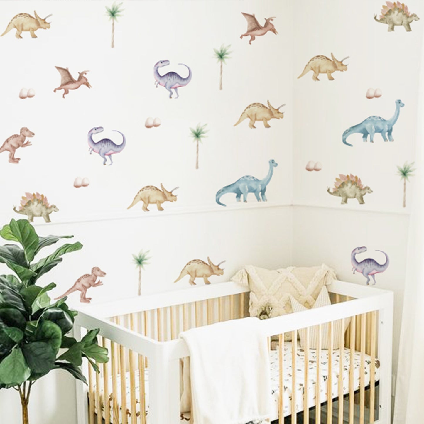 Watercolour Dinosaur Wall Decal 40pc 水彩風恐龍牆面貼紙 40個