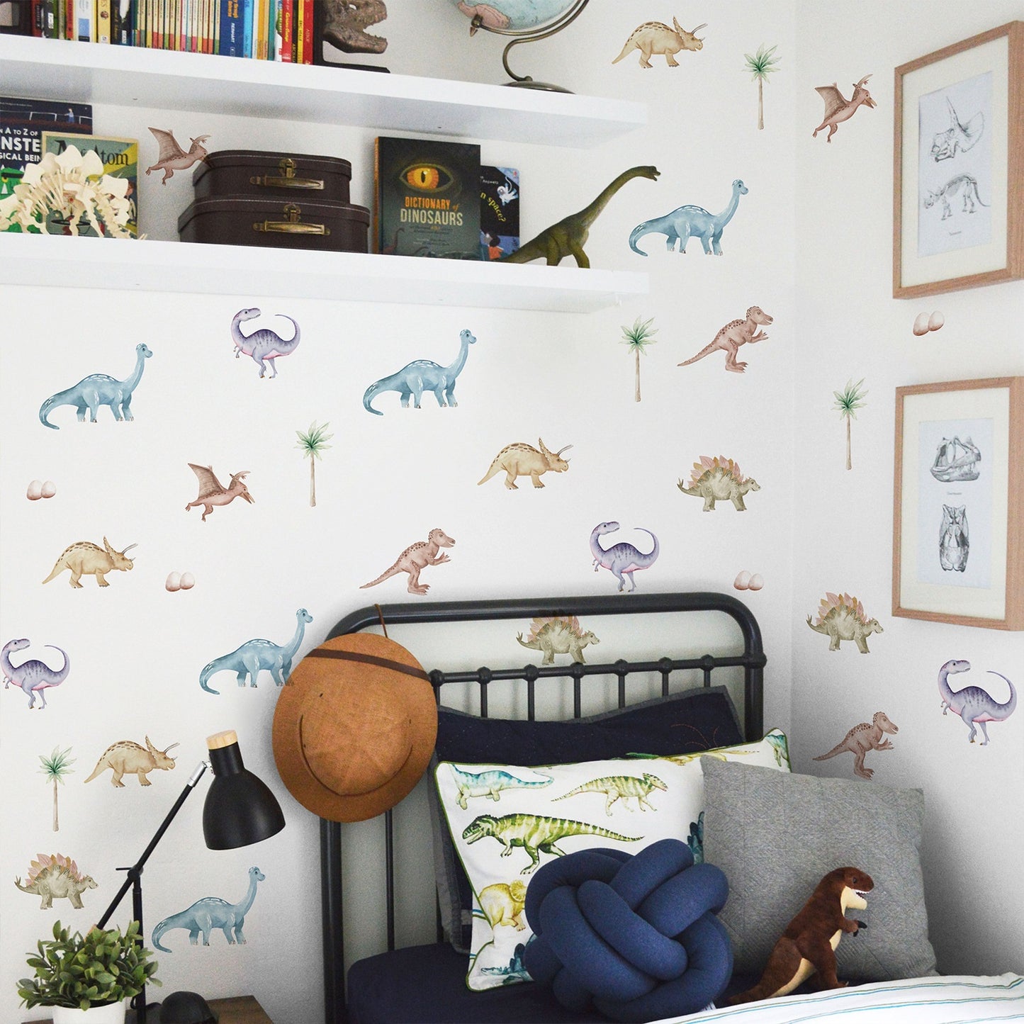 Watercolour Dinosaur Wall Decal 40pc 水彩風恐龍牆面貼紙 40個