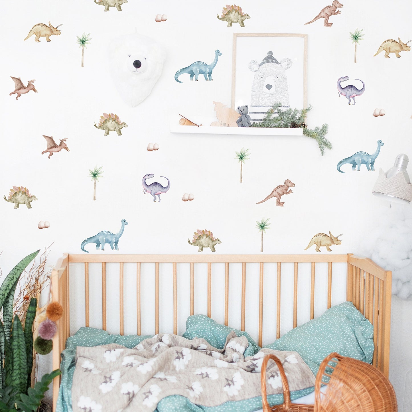 Watercolour Dinosaur Wall Decal 40pc 水彩風恐龍牆面貼紙 40個