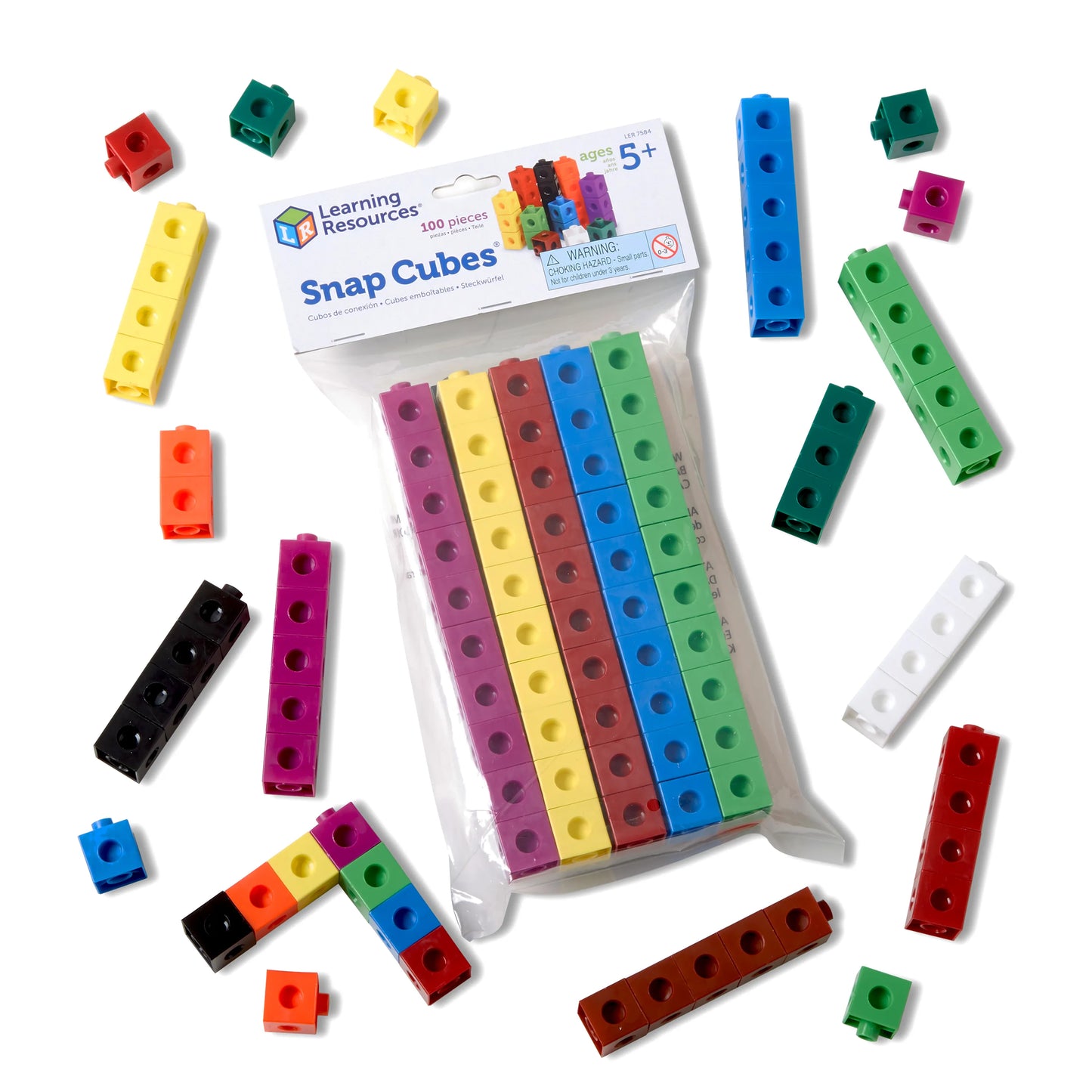 Learning Resources Snap Cubes Set of 100 (2cm cubes. 10 colors)