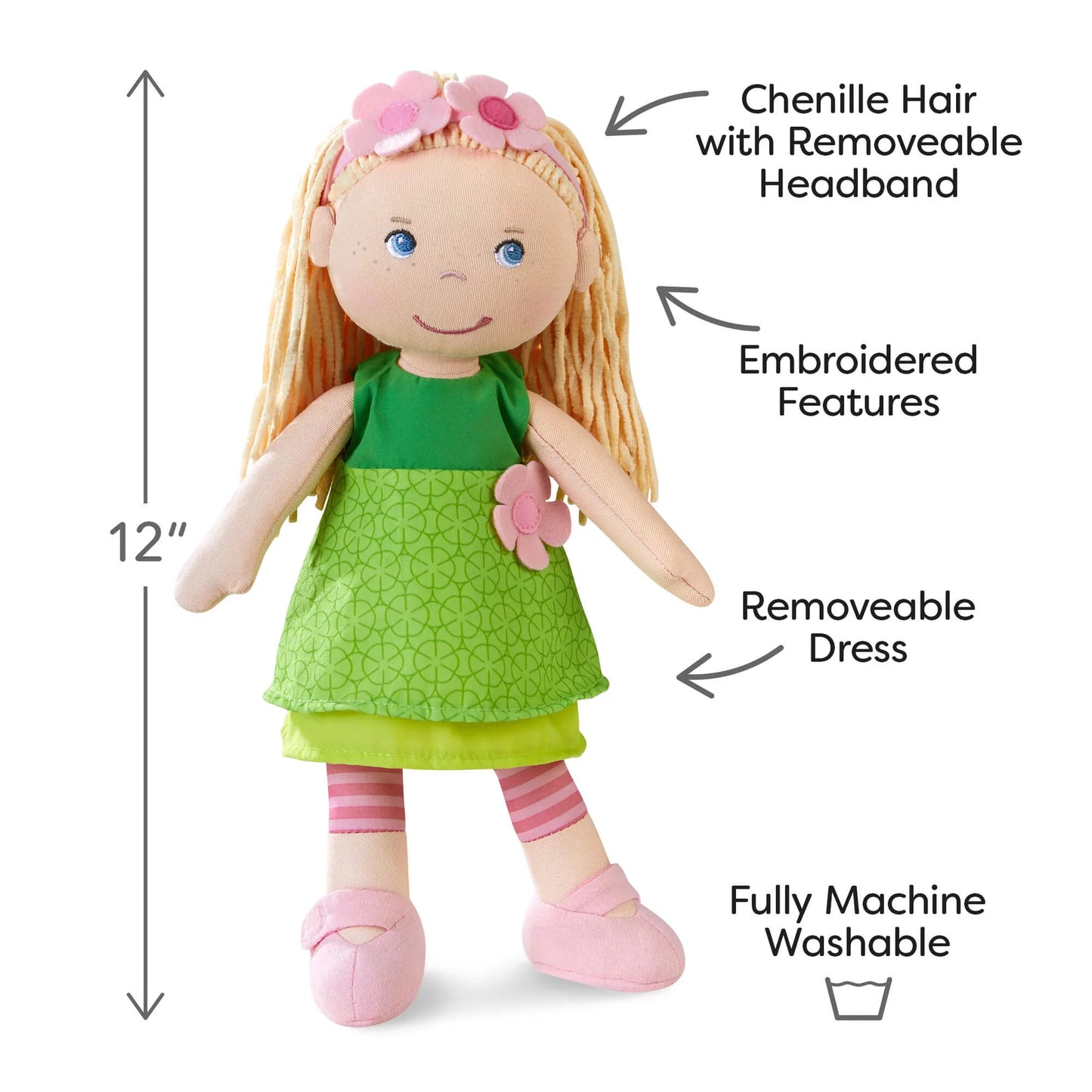 Haba 12" Soft Dress Up Doll Machine Washable 12吋柔軟娃娃 可機洗可換衣服