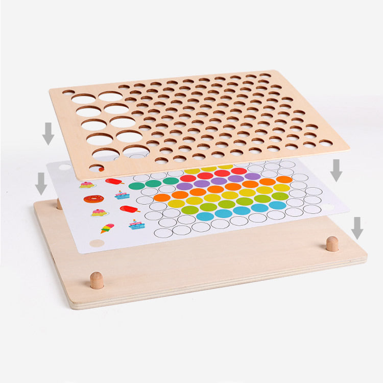 3-in-1 Fishing Memory Game with Beads Sorting Game 釣魚記憶分類夾珠子三合一桌上遊戲