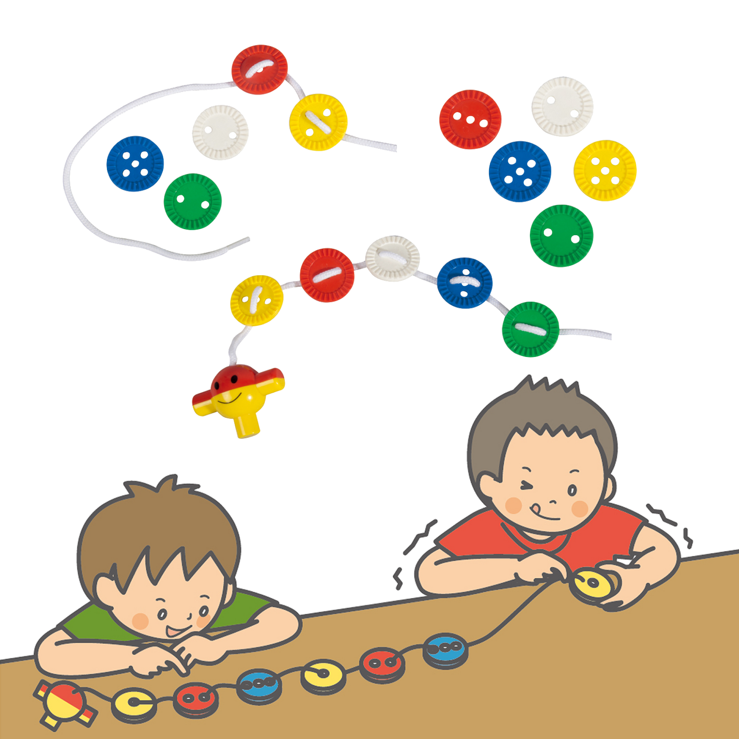 Educo Jumbo Buttons Classroom Set of 200塊彩色大鈕扣排序數量疊加減穿繩多功能課室套裝