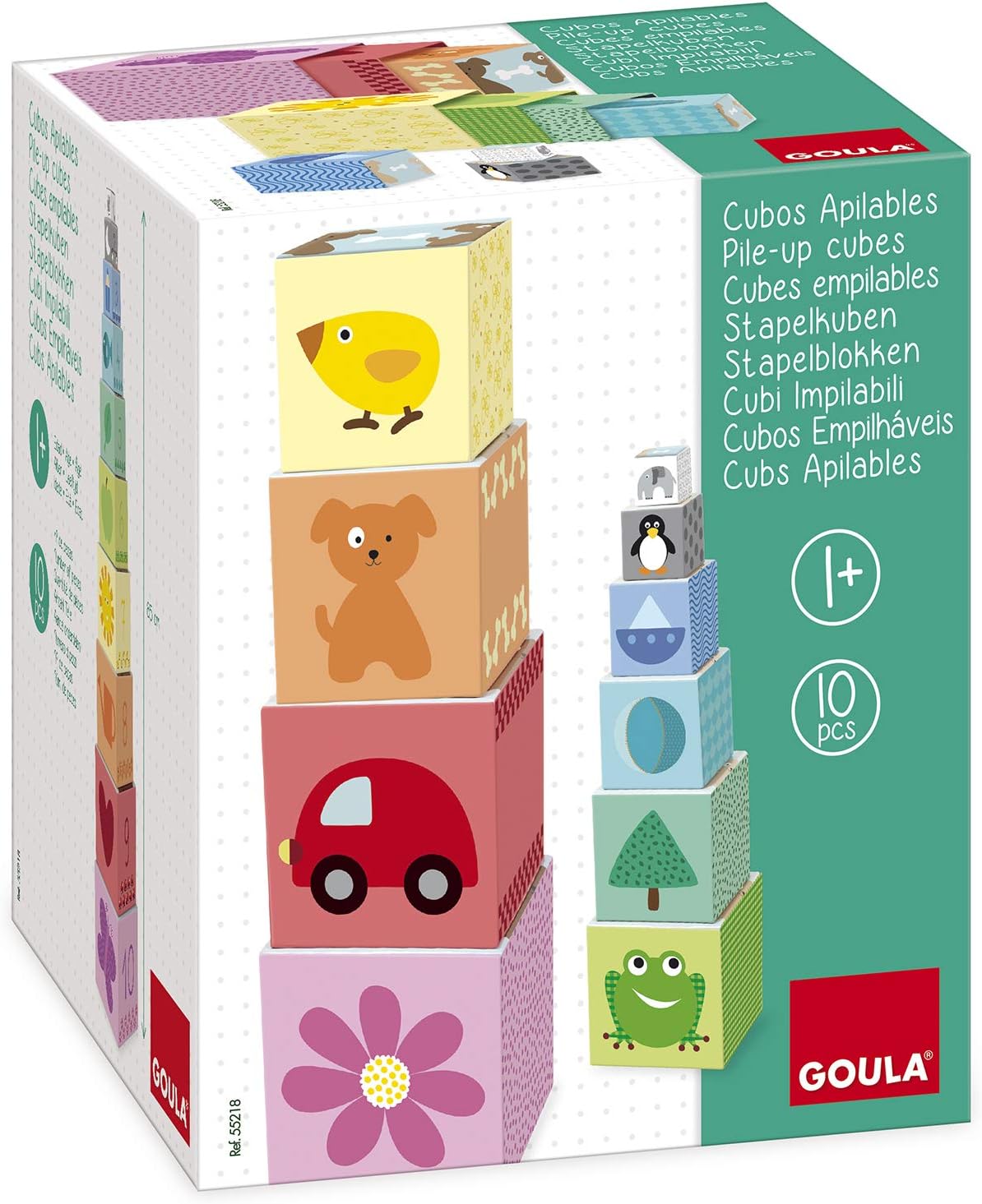 Goula Pile up Cubes 1-10 Color Sorting Block Puzzle Stacking Tower Game 數字顏色排序立方拼圖層層疊遊戲