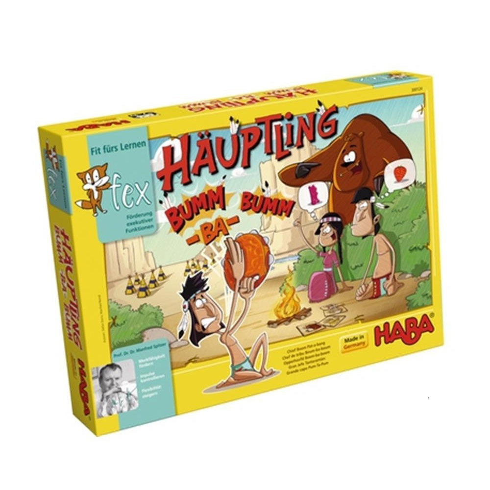 Haba 300124 Chief Pat-a-bang Game 印第安密碼 拍鼓猜圖 手耳協作遊戲