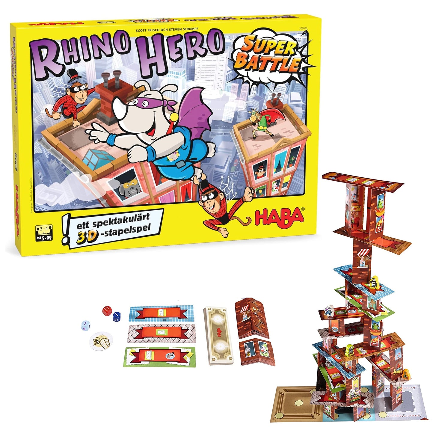 HABA 302808 Rhino Hero - Super Battle Stacking Game 超級犀牛戰鬥 平衡疊高遊戲