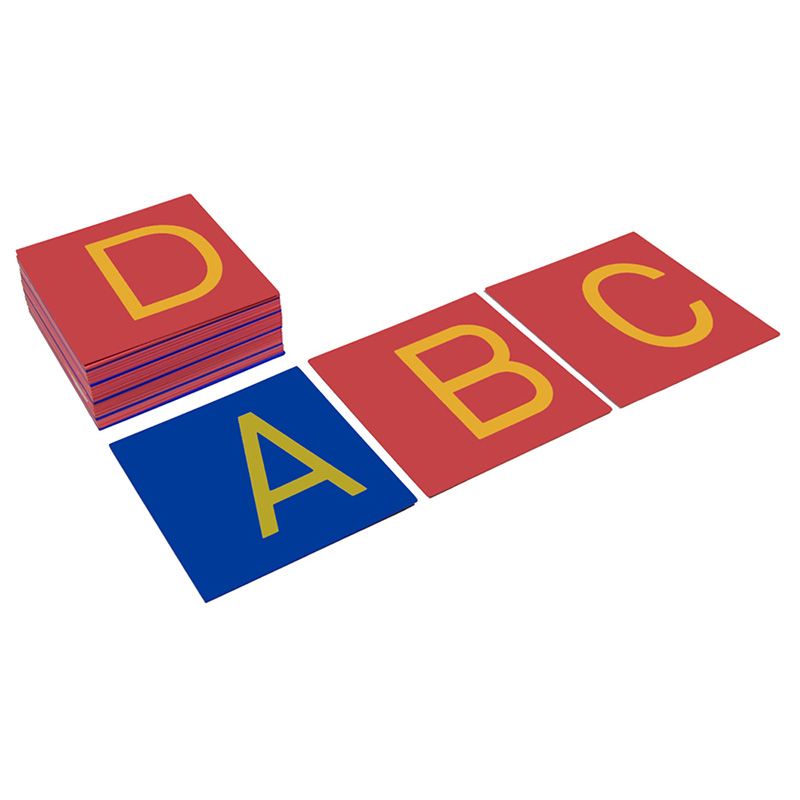 Kindermatic Montessori Capital Case Sandpaper Letters - Print with Box 蒙特梭利 英文字母沙板 大寫正體 含木盒