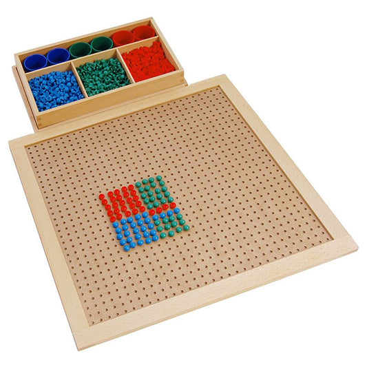 Kindermatic Montessori Wooden Peg Board With Plastic Pegs 蒙特梭利 木制釘子和板套裝