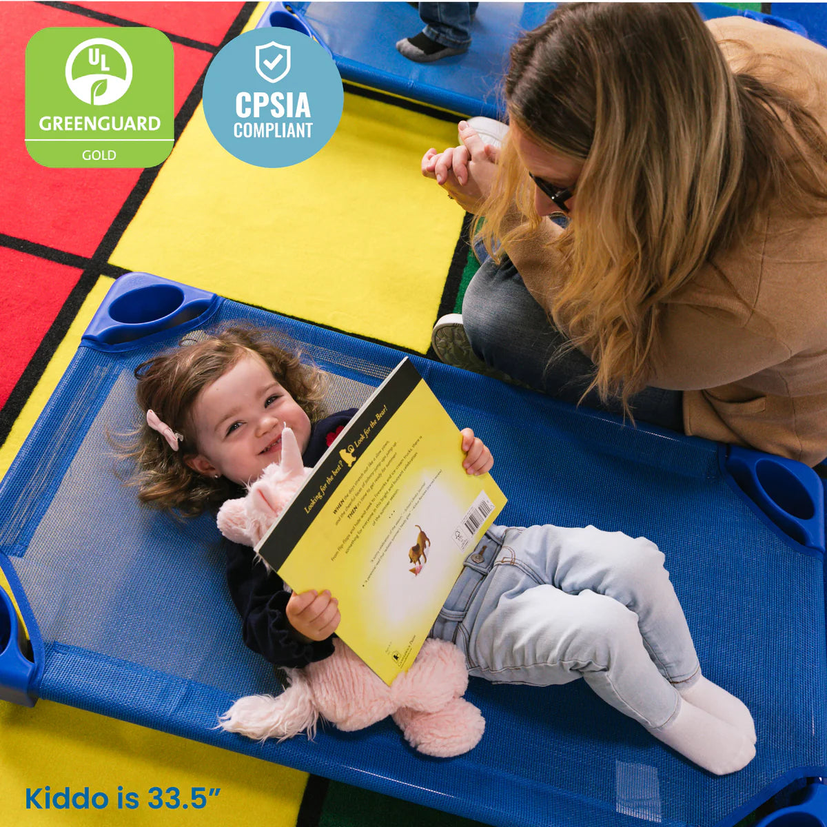 ECR4Kids Stackable Kiddie Cot, Toddler Size, Ready-to-Assemble - Blue 6-Pack 可堆疊幼兒床，幼兒尺寸，隨組裝 - 藍色6件裝