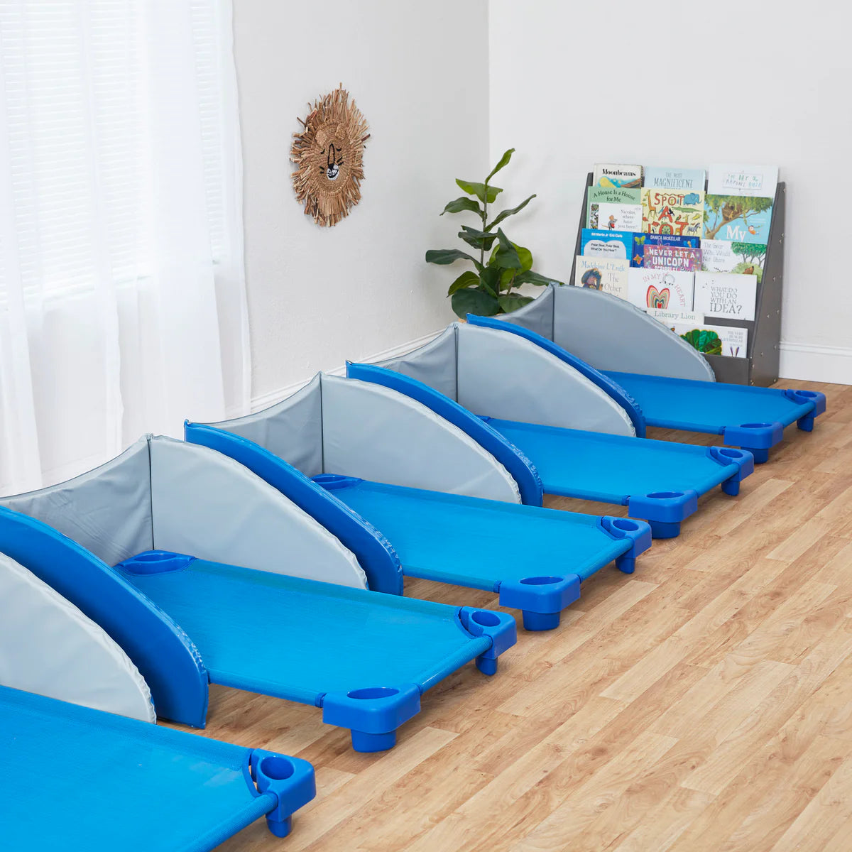 ECR4Kids Stackable Kiddie Cot, Toddler Size, Ready-to-Assemble - Blue 6-Pack 可堆疊幼兒床，幼兒尺寸，隨組裝 - 藍色6件裝